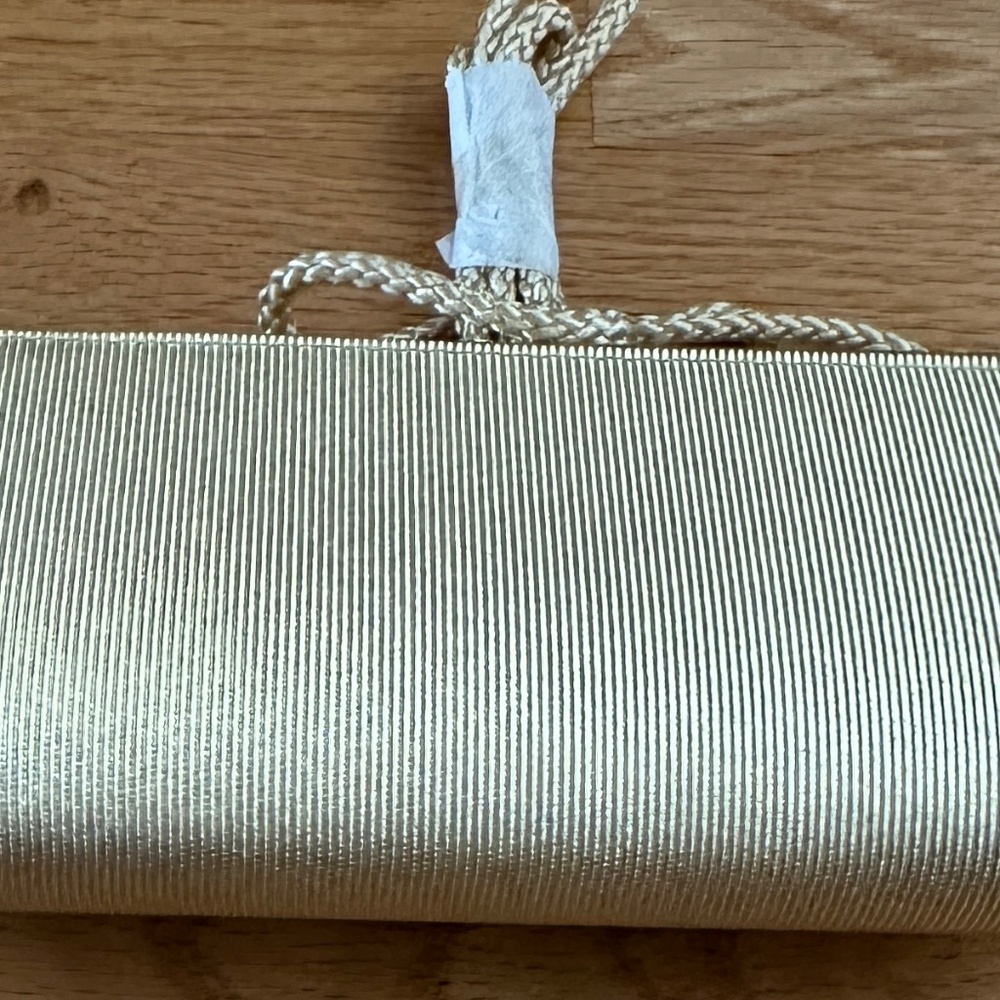 NWOT Gold Evening Bag Clutch Shoulder Bag - Picture 9 of 11